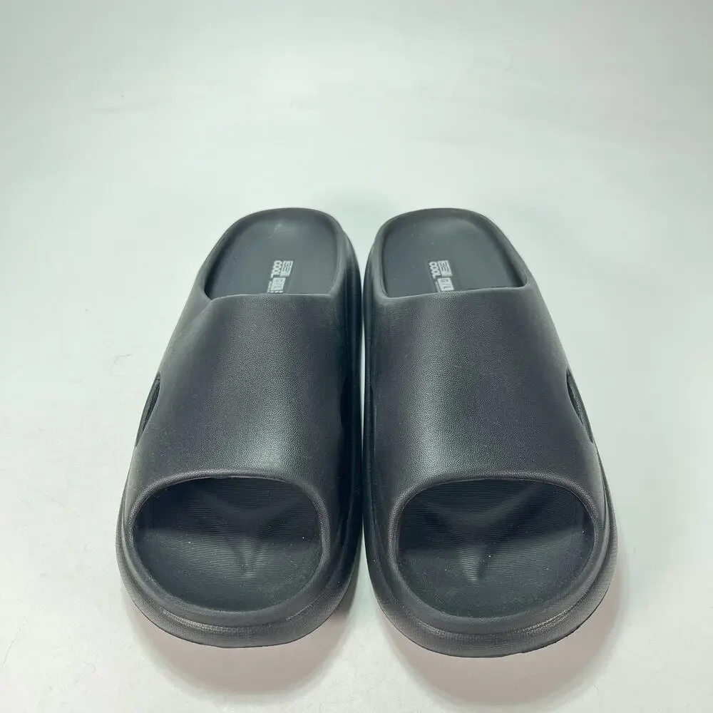 32 Degrees Cool Black Casual Comfort Cushion Slip On Slide Sandals Men's Size 8